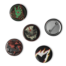 Load image into Gallery viewer, Buy Evil Badges Aighard Merchandise Webshop Satanasa Bereshit Purr Evil Church Arson Cosmic Zombie Black Metal Death Chapas
