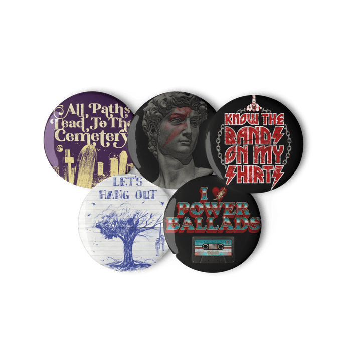 Buy Misc Badges Aighard Merchandise Webshop All Paths Lead To The Cemetery David Bowie Power Ballads Chapas Music Metal Rock
