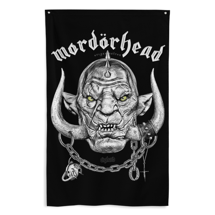 Mordörhead Flag Aighard Motorhead motörhead snaggletooth warpig lemmy kilmister orgasmatron ace of spades azog defiler rings