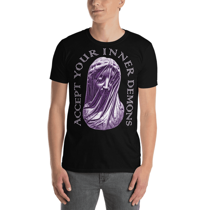 Accept Your Inner Demons T-shirt Aighard Merchandise shop Struggle Mindset Metal Health Motivation Growth Sculpture Camiseta