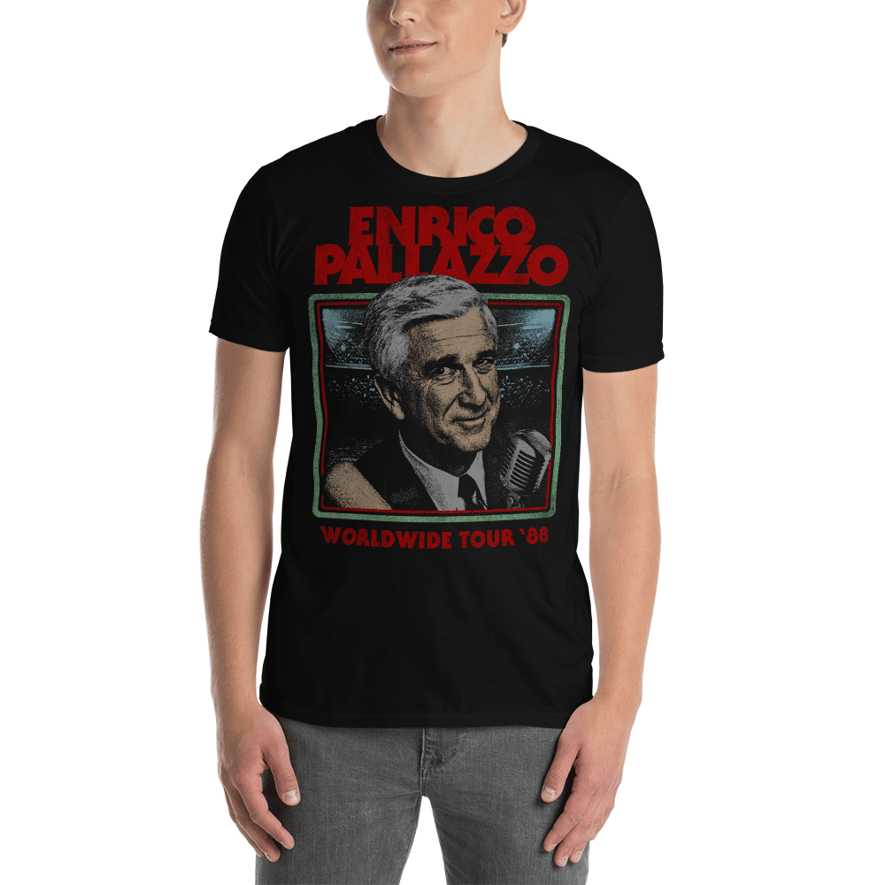 Enrico Pallazzo T-shirt Aighard Merchandise Leslie Nielsen Naked Gun Frank Drebin Comedy Film Palazzo David Zucker Camiseta