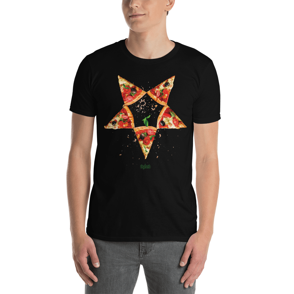Hail Pizzatan T-shirt Aighard Merchandise Eat Pizza And & Worship The Devil Dark Lord Pentagram Baphomet webShop Buy Camiseta