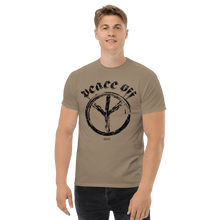 Load image into Gallery viewer, Peace Off T-shirt Aighard Merchandise shop Anti Love Hippie Woodstock Festival Sign Buy Absence Of War Doesn&#39;t Mean Camiseta
