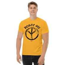 Load image into Gallery viewer, Peace Off T-shirt Aighard Merchandise shop Anti Love Hippie Woodstock Festival Sign Buy Absence Of War Doesn&#39;t Mean Camiseta
