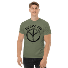 Load image into Gallery viewer, Peace Off T-shirt Aighard Merchandise shop Anti Love Hippie Woodstock Festival Sign Buy Absence Of War Doesn&#39;t Mean Camiseta
