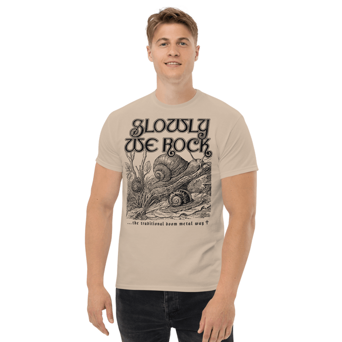 Slowly We Rock T-shirt Aighard Merchandise Traditional Doom Metal Black Sabbath Candlemass Pallbearer Sonic Blast Tony Iommi