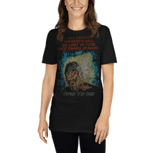 Load image into Gallery viewer, Tears in rain monologue T-shirt Merchandise Rutger Hauer Blade Runner Roy Batty Harrison Ford speech replicant Buy camiseta
