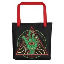 Load image into Gallery viewer, Cosmic Zombie Tote Bag Aighard Merchandise Walking Dead Hand God Eye Horror Night Living Blasphemy Occult Atheist 666 Yisus
