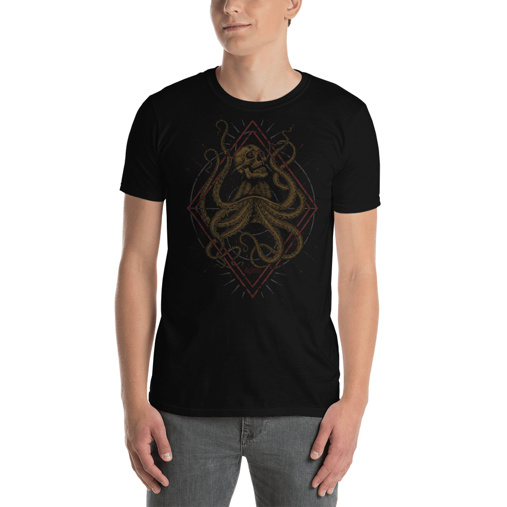 The Octopuskull T-shirt Aighard Merchandise Octopus Skull Engraving Pet Animals Geometric Shapes Progressive Metal Camiseta