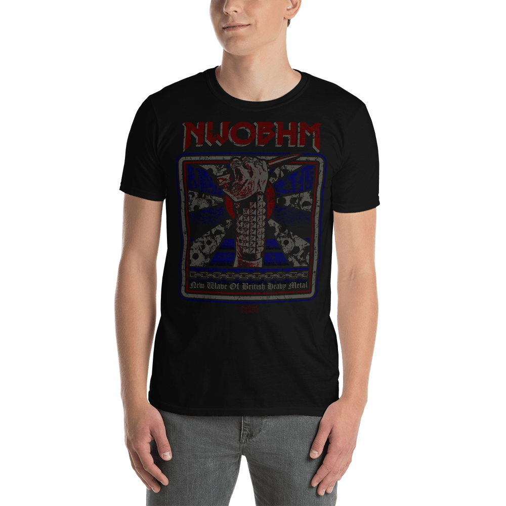 NWOBHM T-shirt Aighard Merchandise N.W.O.B.H.M. New Wave Of British Heavy Metal Iron Maiden Saxon Girlschool Venom Camiseta