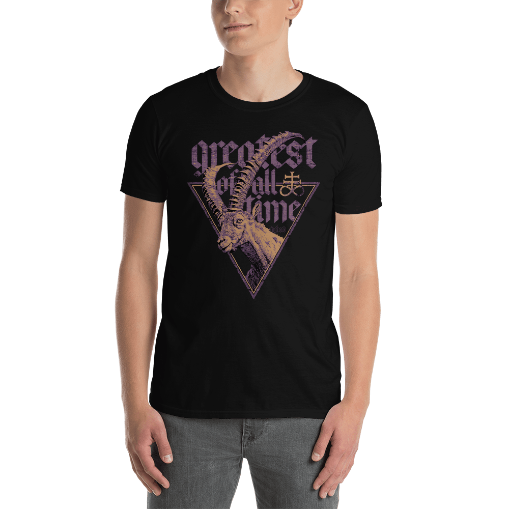 G.O.A.T. T-shirt Aighard Merchandise shop Greatest Of All Time Devil Goat Lucifer Satan Sigil Baphomet Macho Cabrío Camiseta